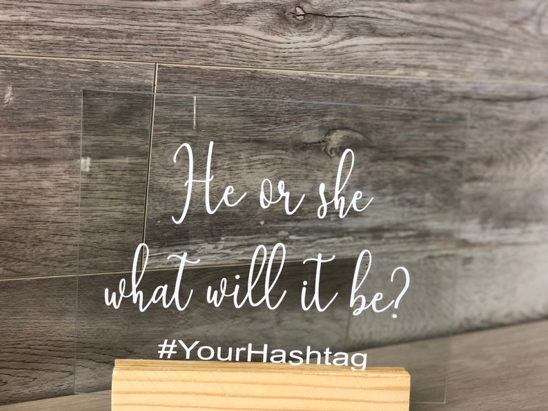 Banners Signs Welcome Baby He Or She What Will It Be Genver Reveal Sign Baby Shower Sign Baby On The Way 8x10 Acrylic Sign Party Decor