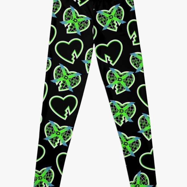 Drag Racing Girl Heart Leggings Green