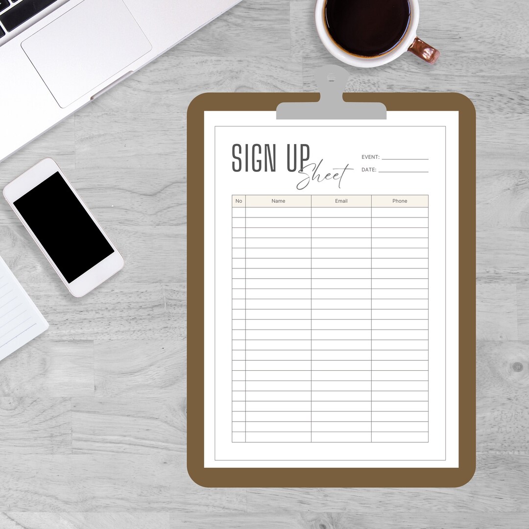 Sign up Sheet Printable | Editable Sign-in Template | Pdf/canva Sign up ...