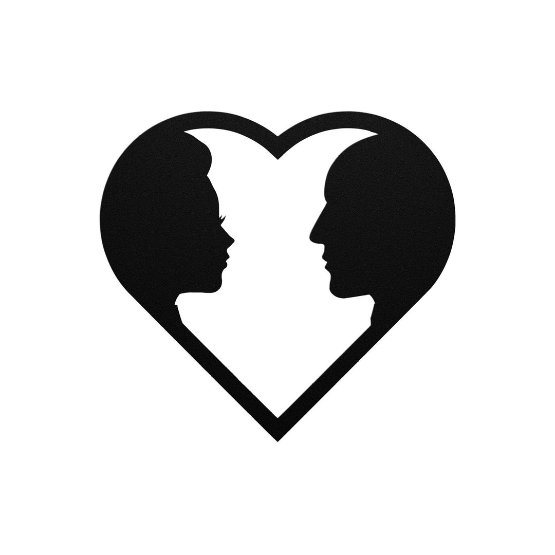Couple Heart Wall Art, Sensual Wall Art, Metal Couple Wall Art, Heart