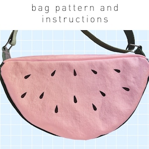 Watermelon Crossbody Bag Purse Sewing Pattern PDF