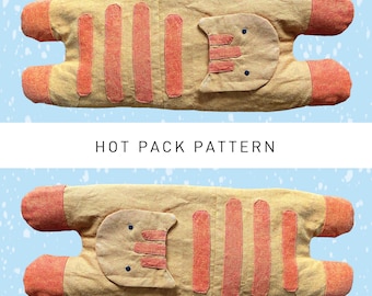 Microwavable Hot Pack Sewing Pattern Instant Download PDF | Cat, Fox, Dog, Bear