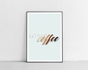 Coffee Illustration, Coffee Typography Digital File, Illustration, Coffee, Coffee Lovers, Gift, Poster, Art Print, Design, Wall Art