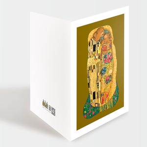 Postal de felicitación o conmemoración con osos. Homenaje a Klimt con osos.