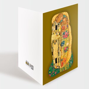 Carte postale de félicitations ou commémorative avec des ours. Hommage à Klimt avec des ours.