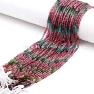 AAA Natural Multi Tourmaline Faceted Rondelle Beads, 4-4.25 MM Tourmaline Rondelle Beads, 13&quot; Multi Tourmaline Gemstone Beads For Jewelry