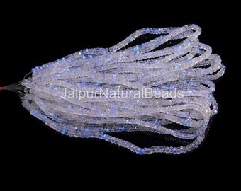 AAA Rainbow Moonstone Rondelle Beads: Faceted Gemstone Jewelry Making, 12" Strand