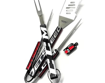 Hockeyschläger BBQ Grill Set - Einzigartiges Hockeygeschenk für Papa oder Trainer - Upcycled Korb-Grillwerkzeug - CCM JetSPEED
