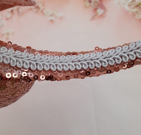 Birthday Ears Rose Gold Sequin Mouse Ear Headband With Peach  display picture 3