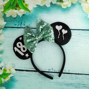 Girls Mint Green Birthday ears lightweight 18th Birthday Personalised Any age Any colour 2nd 3rd 4th 5th Birthday