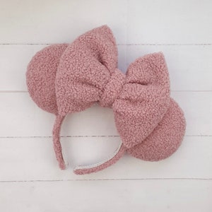 Sherpa Ears Super cute fluffy Dusky Rose Pink teddy bear Sherpa ears perfect Winter Christmas ears Christmas gift