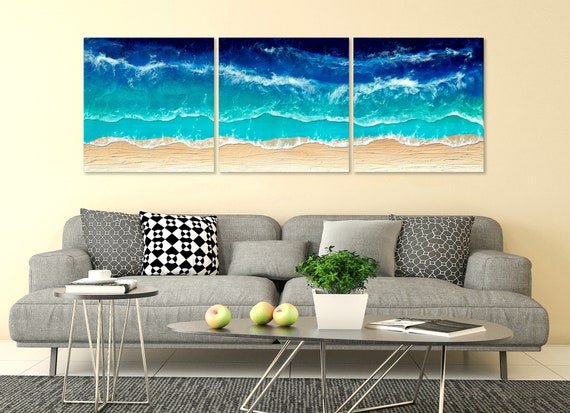 Resin Art 3D Ocean Sea and desert Seascape Beach painting | Etsy