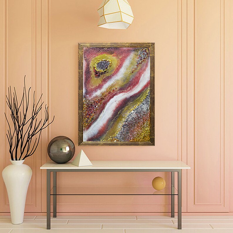 Resin Wall Art Abstract Gold Leaf Resin Painting Original Etsy