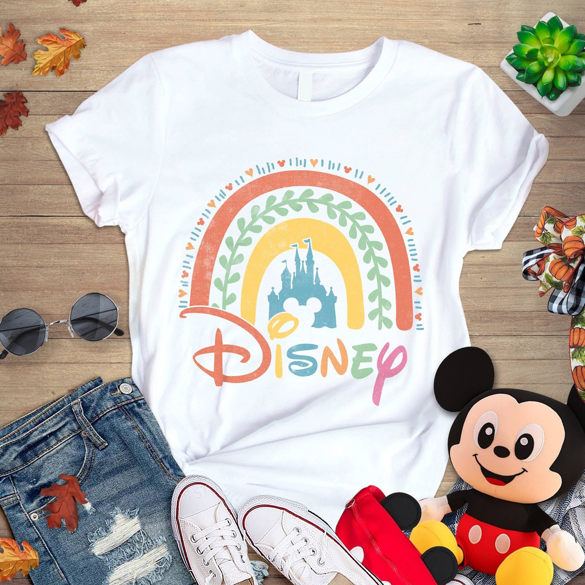 Discover Disney Rainbow Castle Shirt, Disney Retro Vintage Shirt