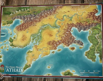 Regional Fantasy Map: The Desert Realm of Athad - Digital Map DnD, Pathfinder and other RPGs