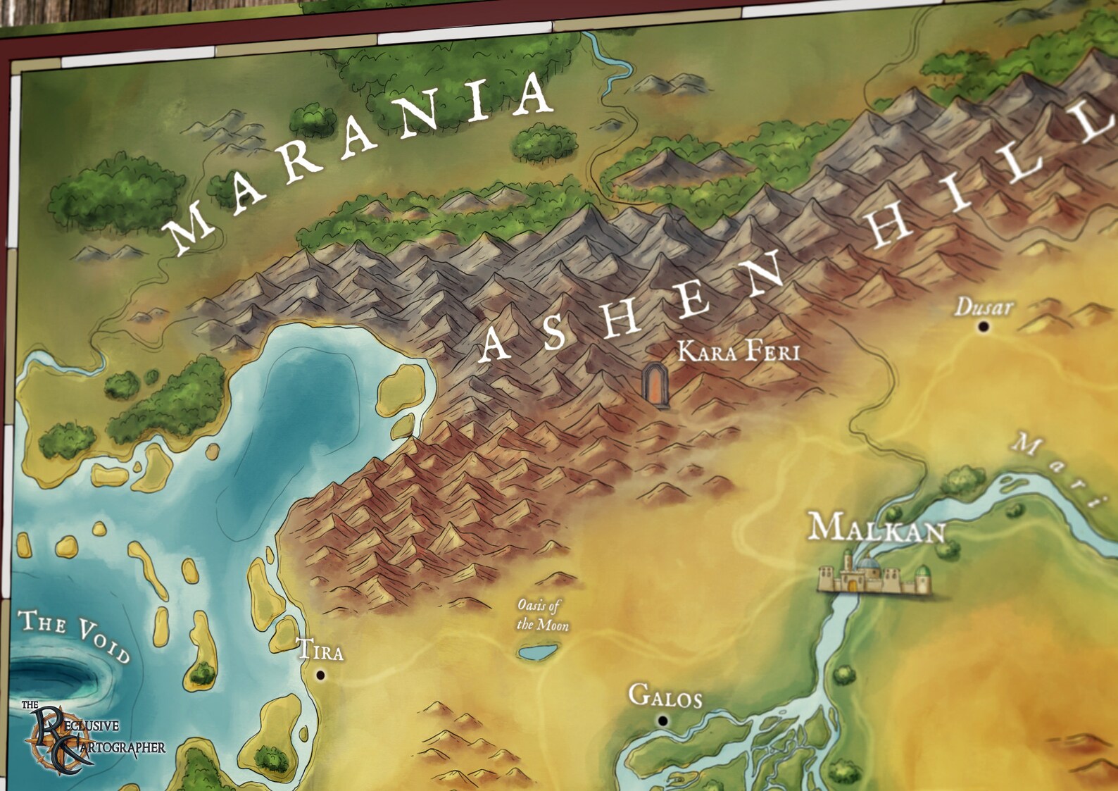Regional Fantasy Map: the Desert Realm of Athad - Digital Map Dnd ...