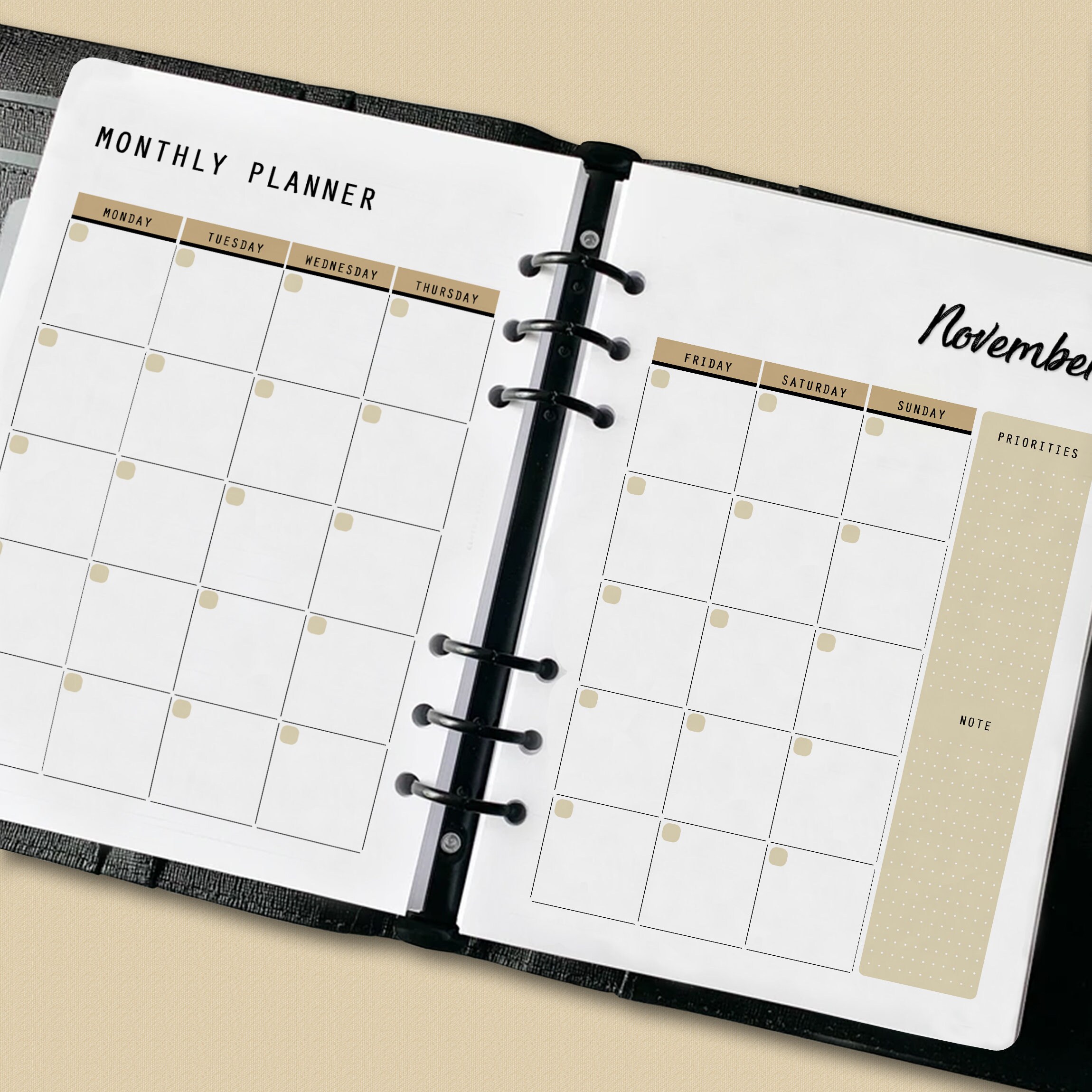 Printable 12-month planner/ 2-page monthly planner/ month at a | Etsy
