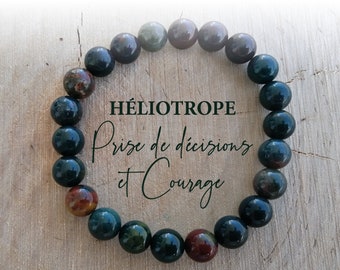 'Decision making and Courage' bracelet in HÉLIOTROPE, natural semi-precious Lithotherapy stone