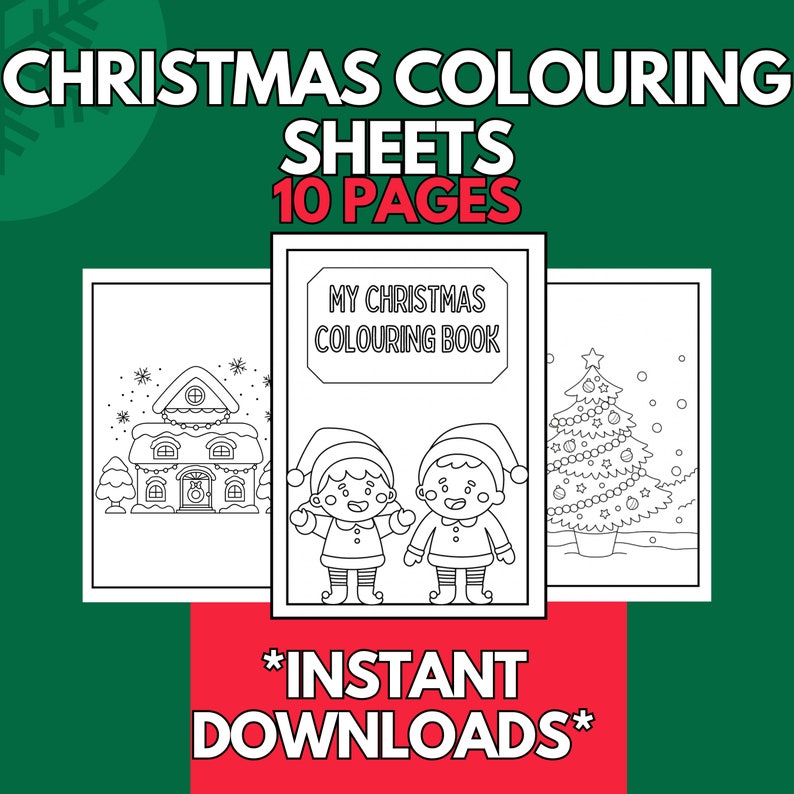 Christmas Colouring Pages, Christmas Printable, Christmas Games