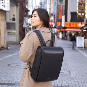 Japanese Randoseru Backpack in Black Women Japan Backpack Vegan Leather Backpack Laptop Backpack Handcrafted Japan School Bag image 1