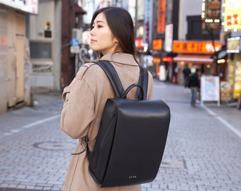 Japanese Randoseru Backpack in Black | Women Japan Backpack | Vegan Leather Backpack | Laptop Backpack | Handcrafted | Japan School Bag