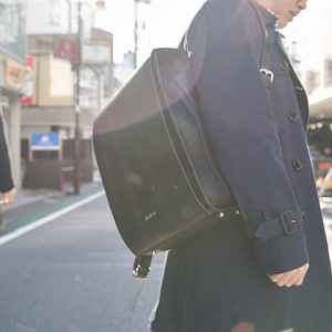 Japanese Randoseru Backpack in Black Women Japan Backpack Vegan Leather Backpack Laptop Backpack Handcrafted Japan School Bag image 4