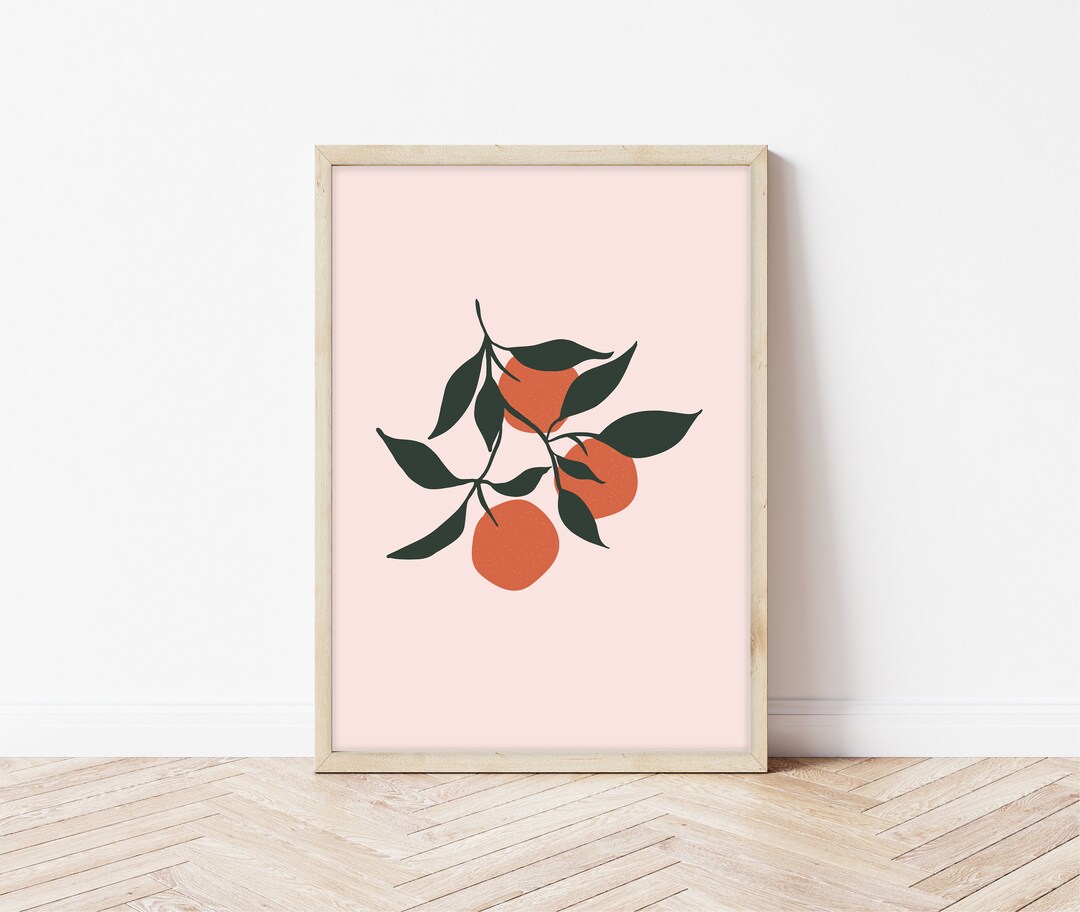 Peach Wall Art Kitchen Art Wall Art Fruit Print Peachy Wall Decor