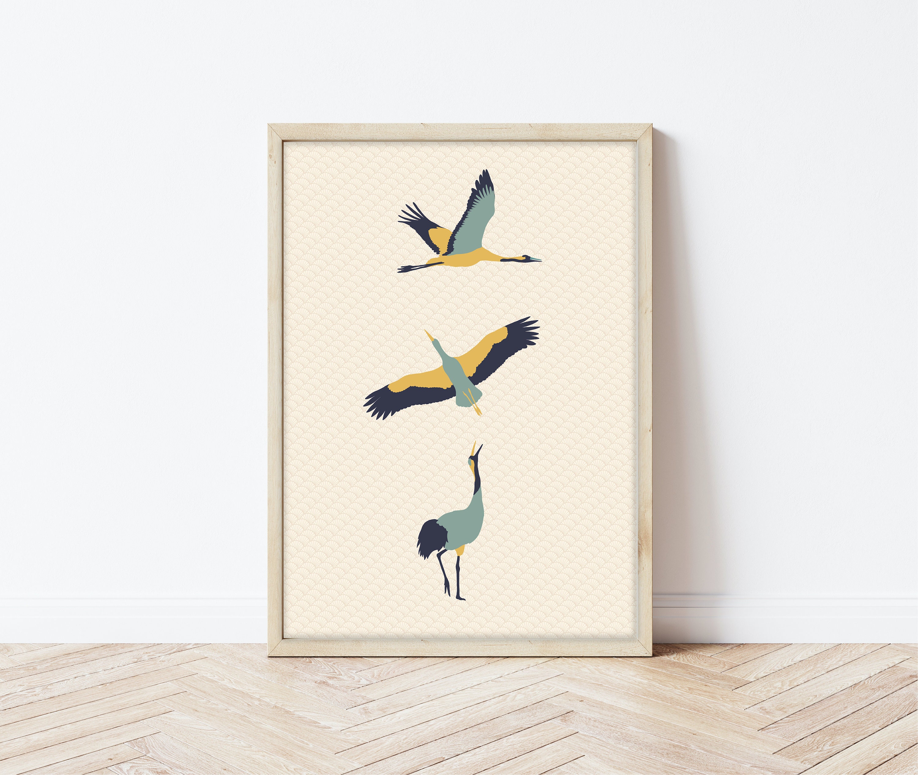Set of 3 Prints - Cranes - Japanese Inspired - Wall Decor - Wall Art ...