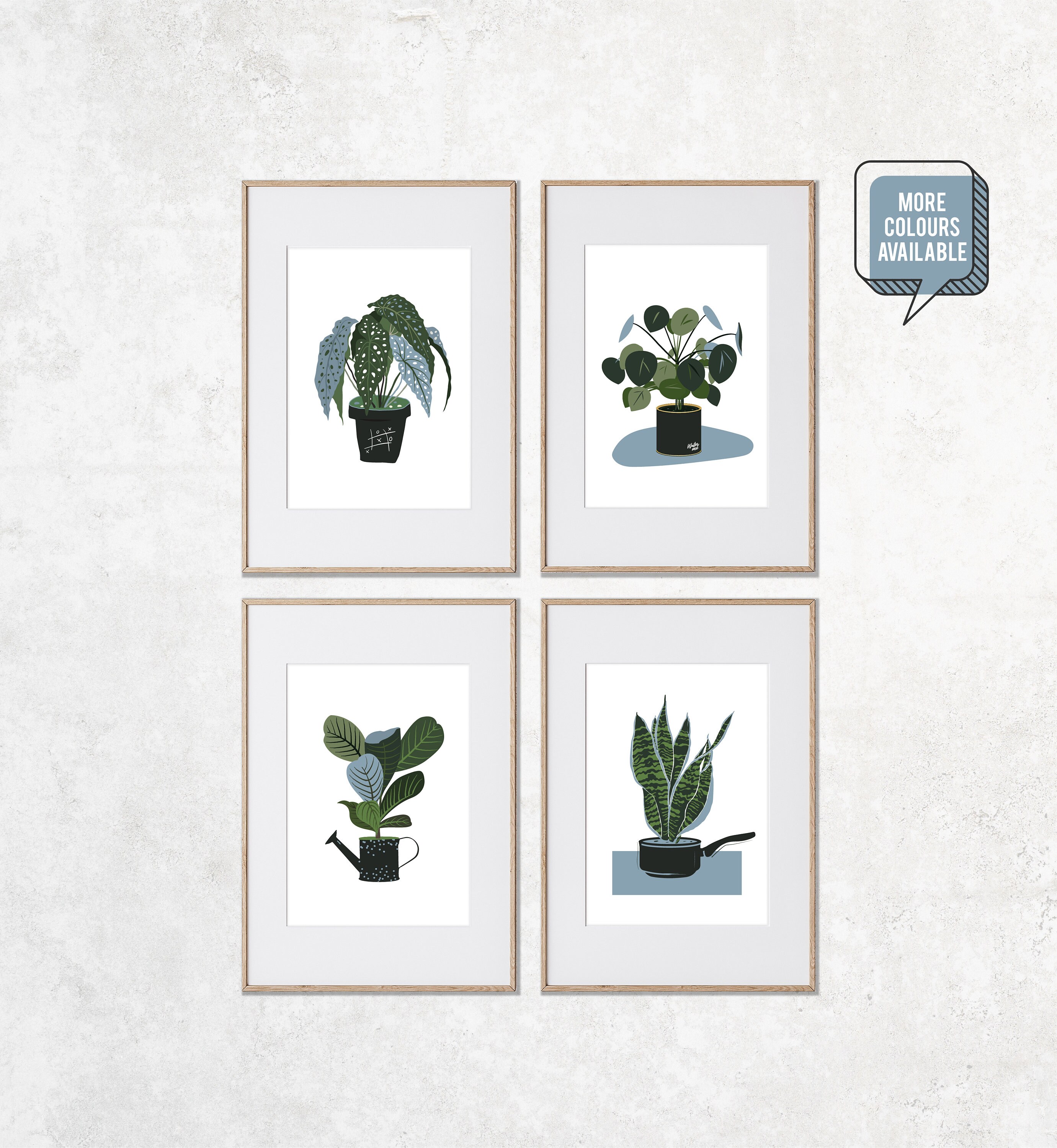 Plant Wall Art Set of 4 Plant Art Plant Print Wall Etsy