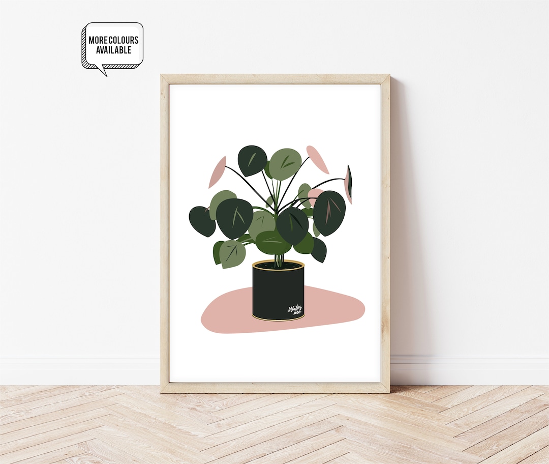 Pilea Peperomioides Plant Print - Chinese Money Plant - Water Me ...