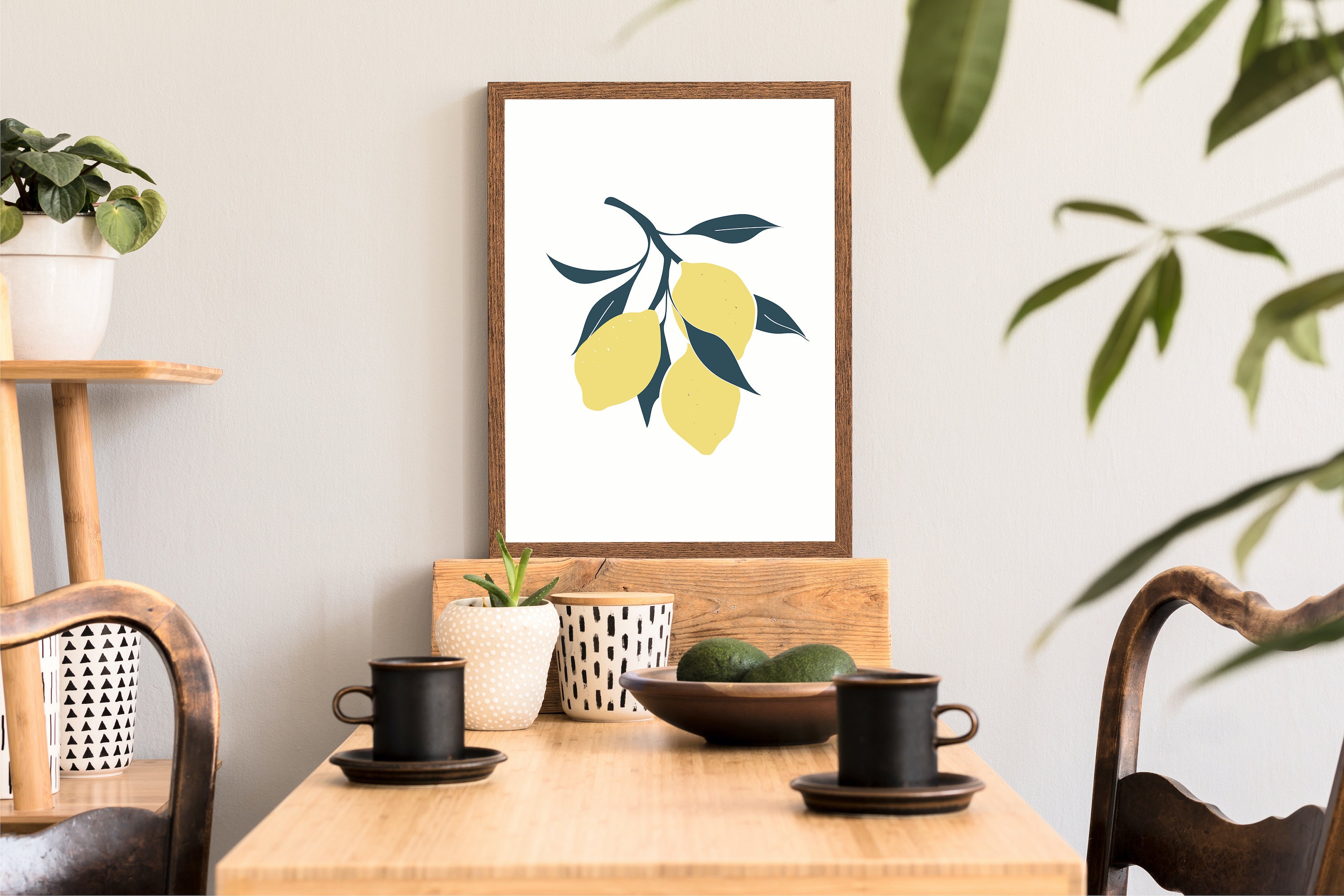 Minimalist Lemon Print – Colorful Kitchen Wall Art - Etsy UK