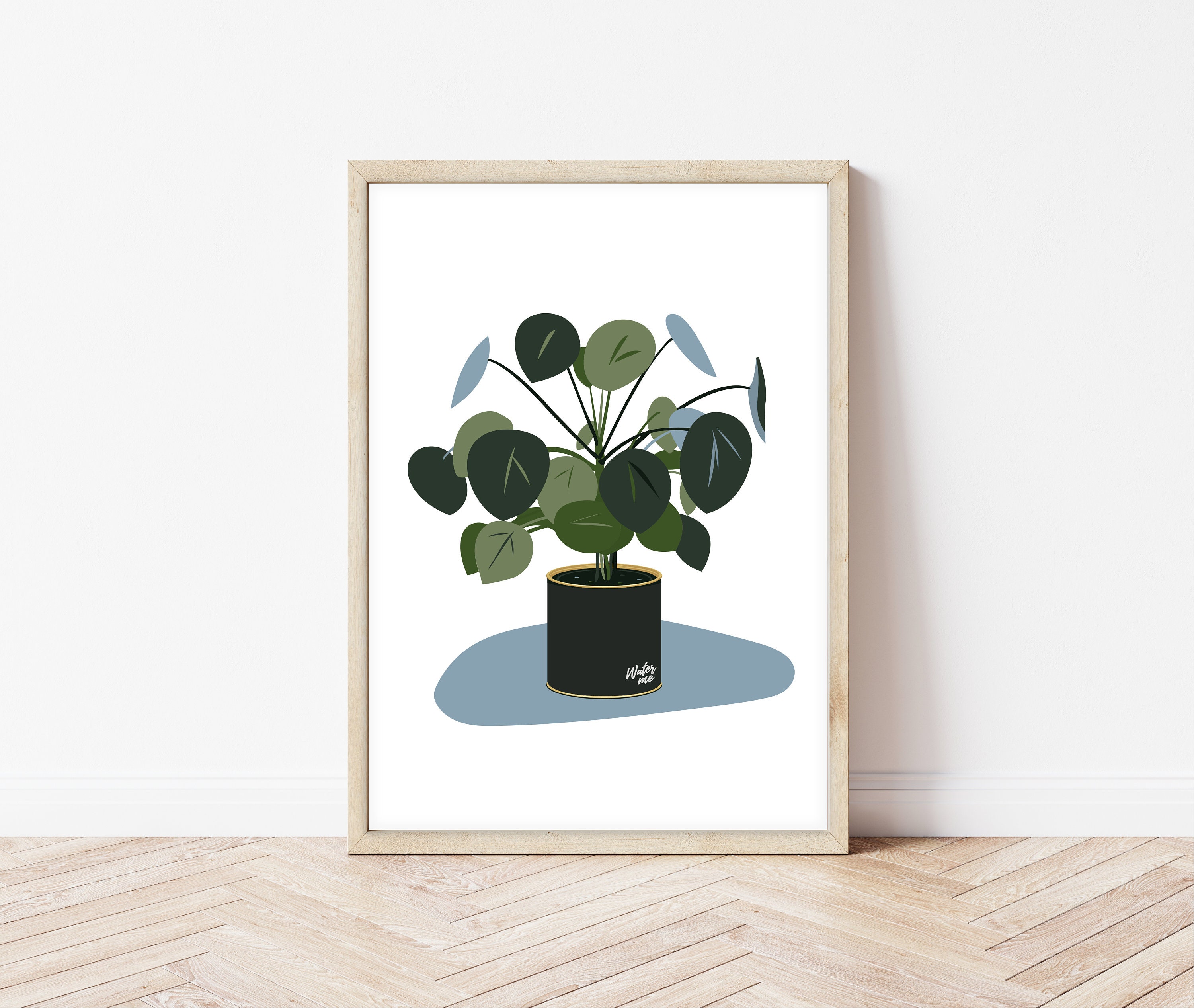 Pilea Peperomioides Plant Print - Chinese Money Plant - Water Me ...