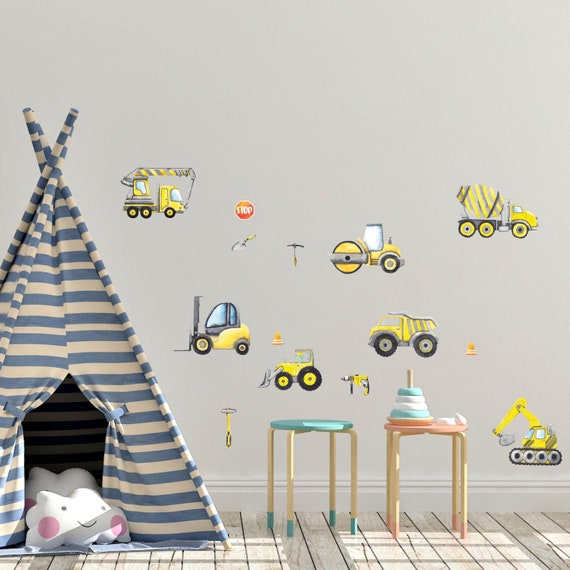 12 Construction Decals Builder Wall Decals Wall Stickers Etsy