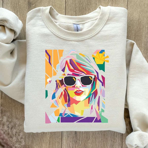 Sweat-shirt en mosaïque d'art Swiftie, t-shirt Little Swiftie, cadeau pour les fans de Taylor, sweat-shirt de la tournée de l'album, sweat-shirt Swiftie floral, pull de merchandising album