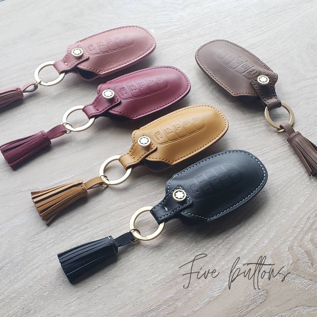 Italian Leather Hyundai Palisades Key Fob Cover Leather Car Etsy