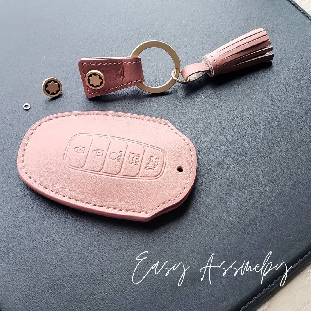 Italian Leather Hyundai Palisades Key Fob Cover Leather Car Etsy