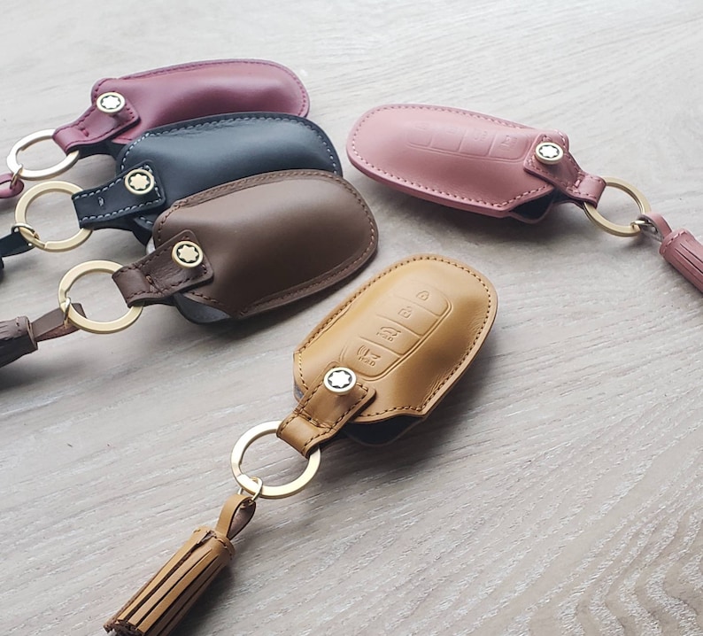 Italian Leather Hyundai Palisades Key Fob Cover Leather Car Etsy