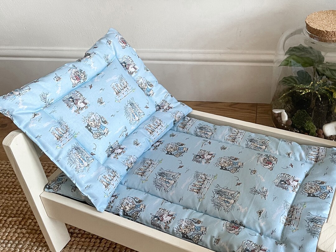 Ikea Duktig Doll Bedding Bunny Rabbit Peter Rabbit Beatrix Potter Print Cat Bed Rabbit Lover