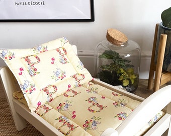 Beatrix Potter, Peter Rabbit, ropa de cama para muñecas Ikea Duktig, cama para conejos, cama para gatos, regalo para amantes de los conejos