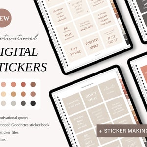 Motivational Digital Planner Stickers Goodnotes |  Minimalist Stickers Notability | Motivational Quotes | Digital Sticker Making Kit