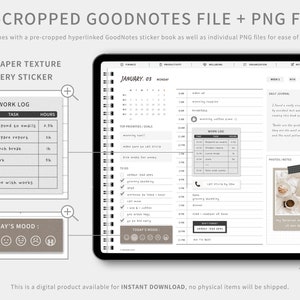 Digital Stickers Set | Black Edition | Digital Planner Stickers ...
