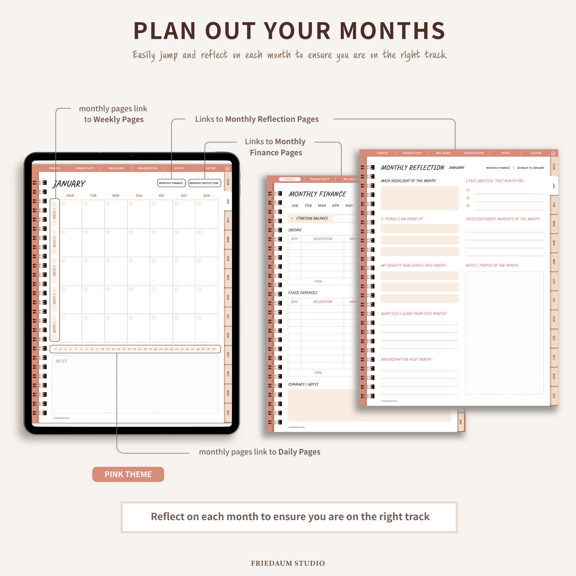 Digital Planner UNDATED - Planner With Hyperlinks, Digital Planning ...