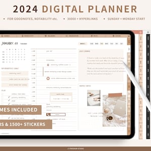 2024 Landscape Digital Planner, Daily, Weekly & Monthly Planner, Dated Digital Planner, iPad Planner, GoodNotes Planner, Yearly Planner