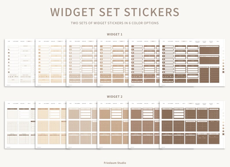 Digital Stickers Set | Brown Edition | Digital Planner Stickerbook for ...