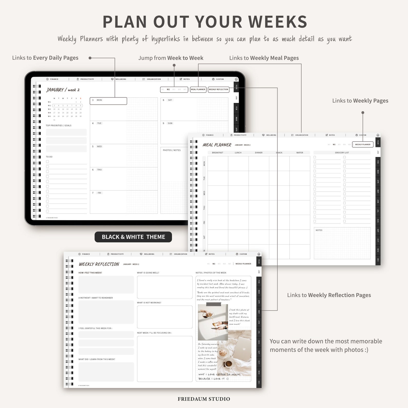 2023 2024 Landscape Digital Planner Dated Digital Planner for Etsy