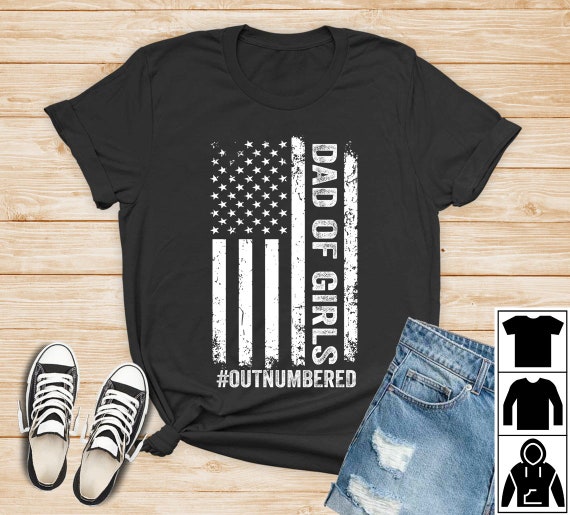 Mens Girl Dad Outnumbered American Flag Father's Day | Etsy