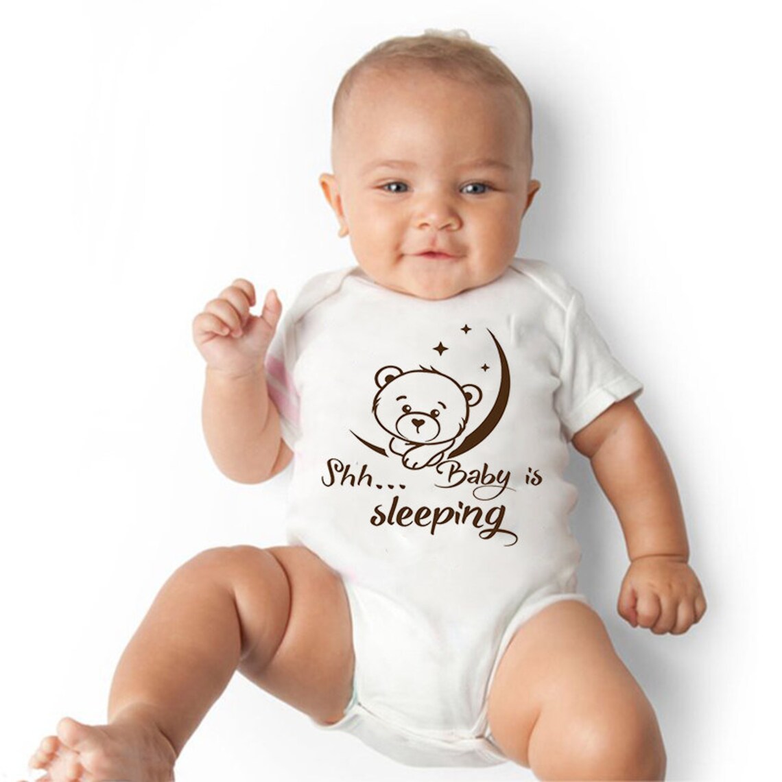 Sh... Baby is sleeping Onesie Bear Baby Onesie Good Night Etsy