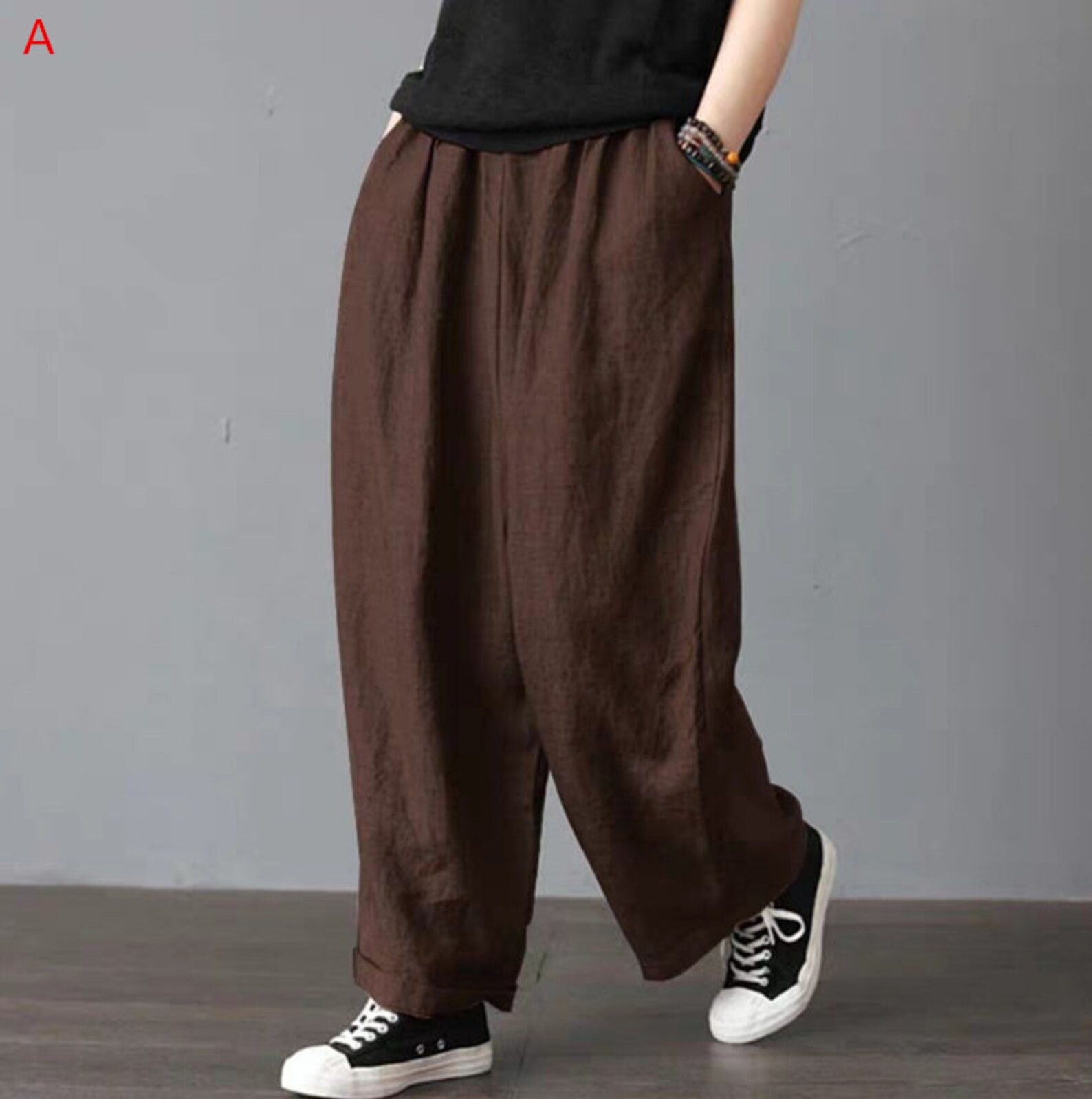 High waist cotton linen pants cotton linen bell bottom pants Etsy