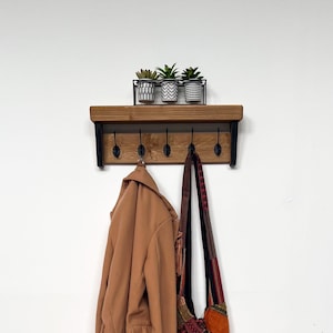 Patère rustique avec étagère