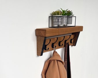 Rustic Coat Hook with shelf